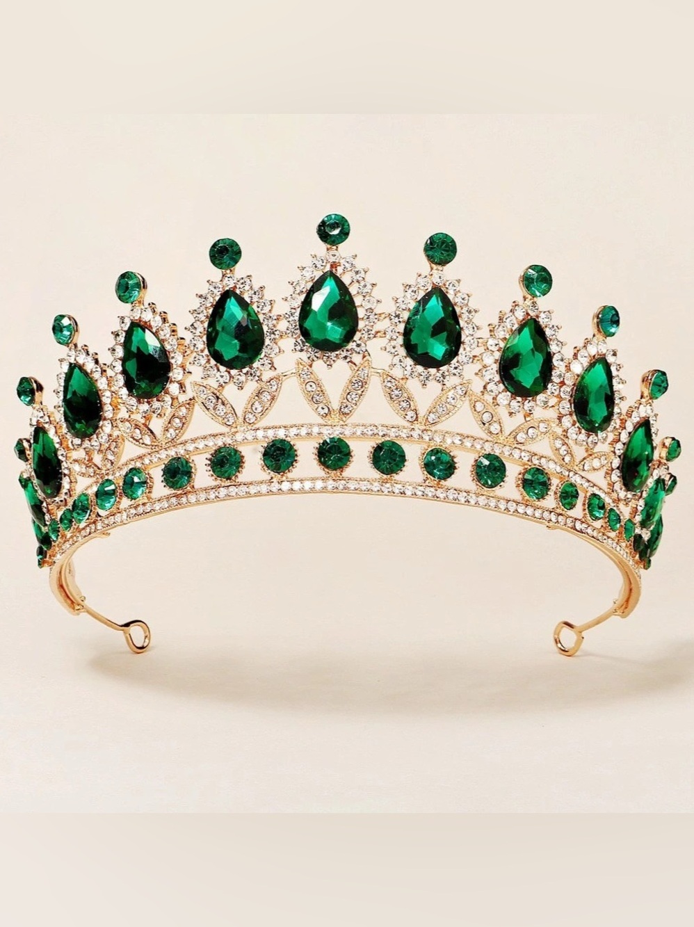 Green & Gold Crystal Tiara